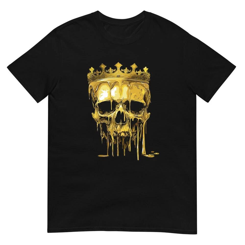 Vintage Golden Skull King T-shirt - Royal Crown Novelty Graphic Tee XS