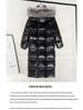 Veste en coton noir brillant longueur genou pour femme 2025 avec col en fourrure