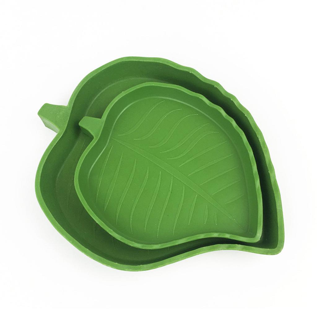 2pcs Leaf Shape Reptile Feeder Food Water Bowl For Turtle Lizards Hamsters Snakes Tortoise Gecko Small Pets Feeder Pet Supplies