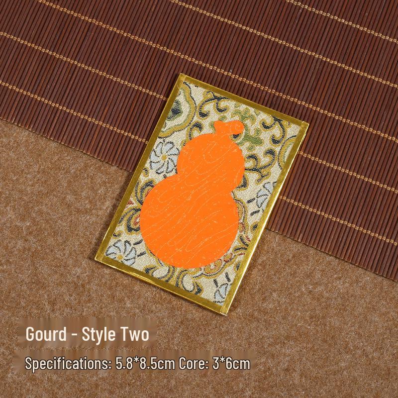 Brocade Calligraphy Ornament: Mini National Style Xuan Paper Pendant - Cultural and Creative Fortune Card Gift