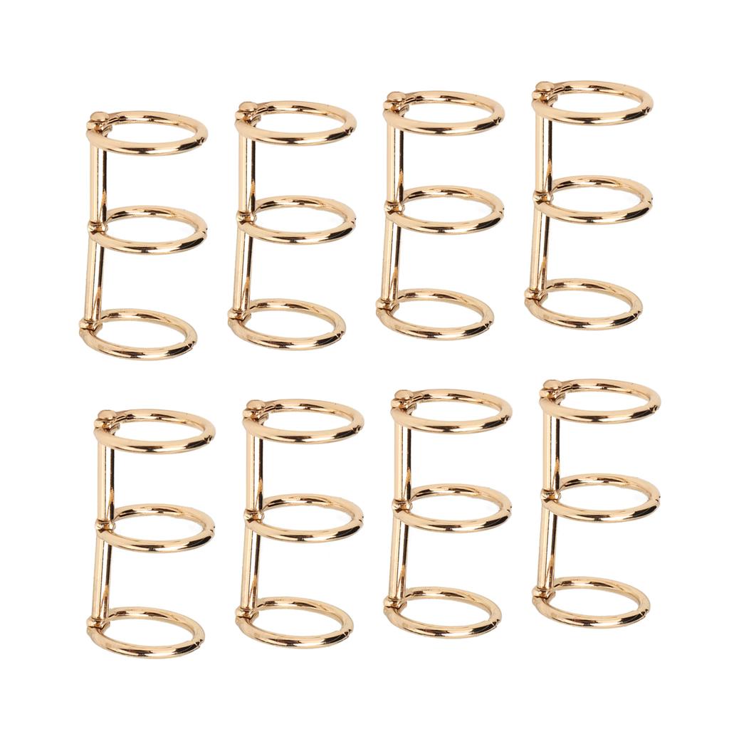Binder Rings Reusable 3 Hole Electroplated Metal DIY Hand Account Paper Loose Leaf Binding Rings