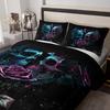 3Pcs Skull Bedding Set Goth Bedding Sets Comforter Skull Comforter Set Rose Comforter Halloween Skull Bed Comforter Cover
