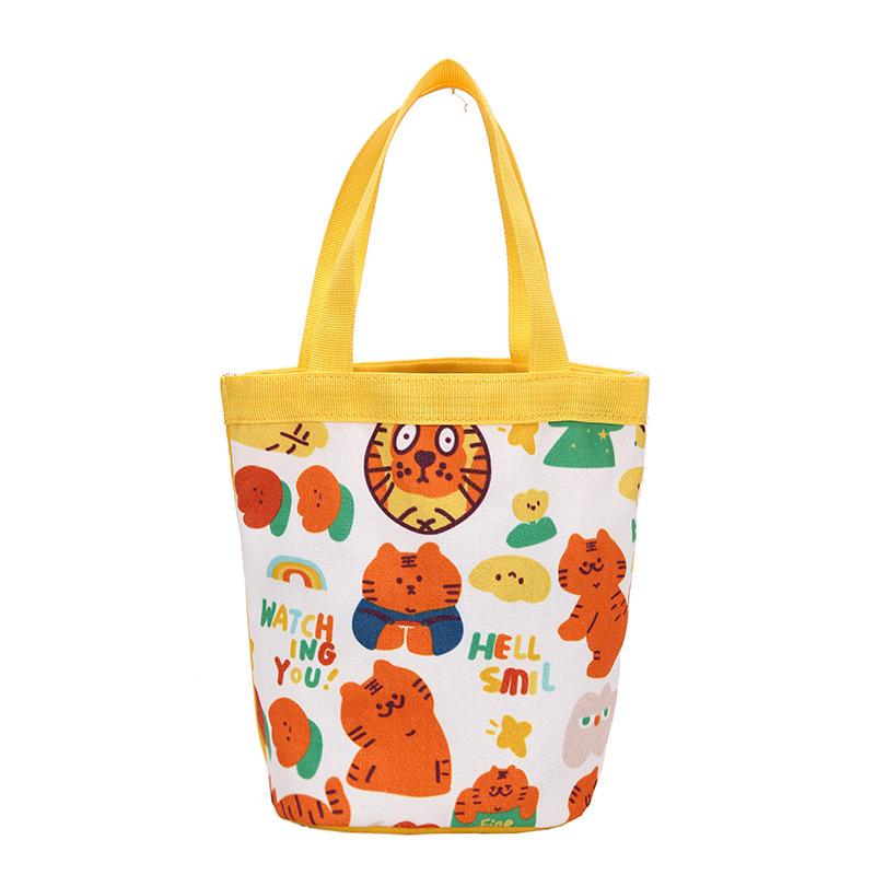 Cute little tiger illustration bucket bag 2025 new little fresh girl handbag simple bento bag woman
