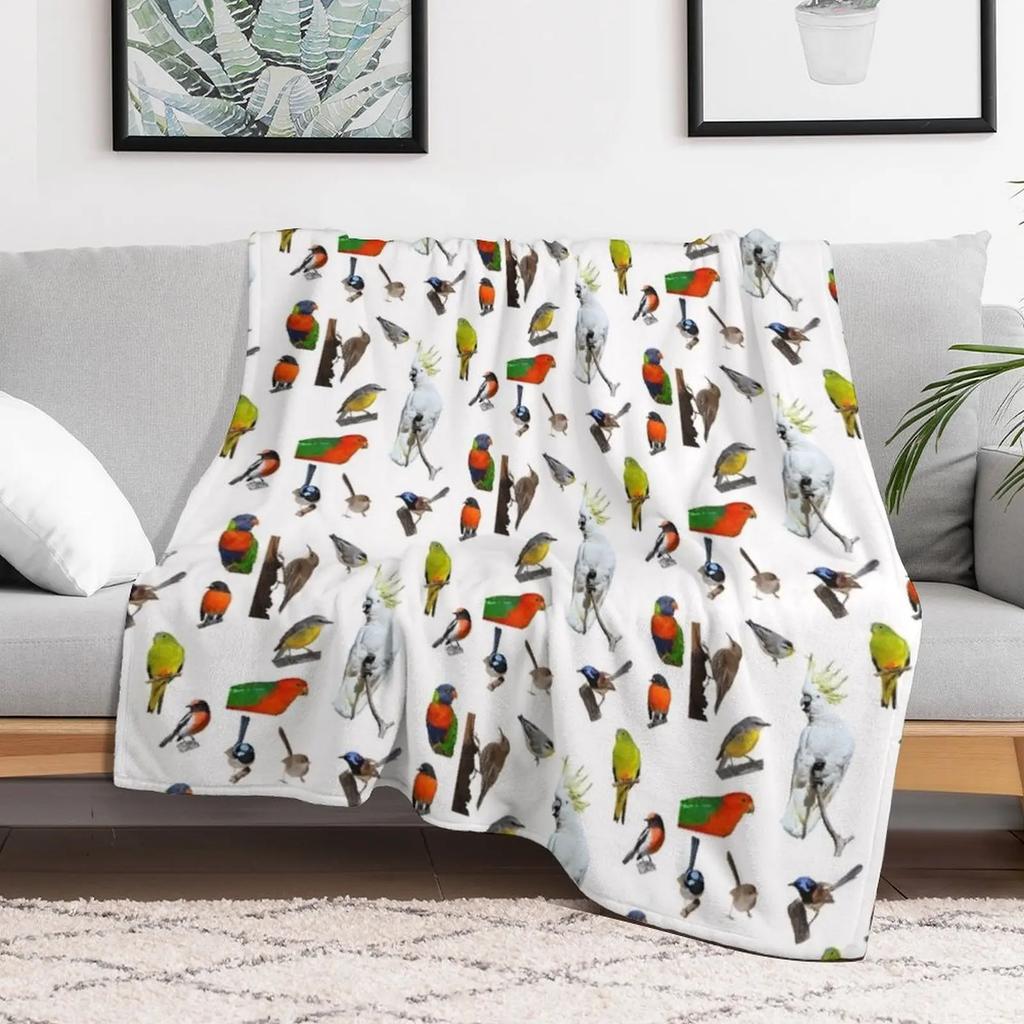 Australische Waldvögel Decke Warme Plüschige Flauschige Decke für das Wohnzimmer