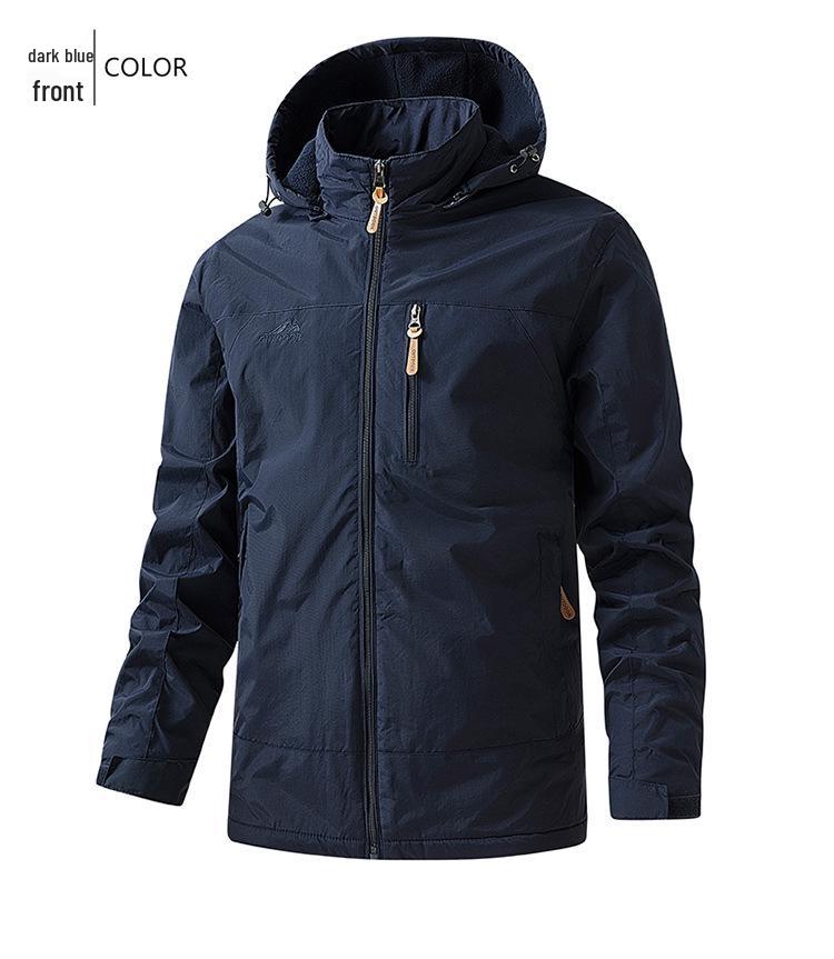 Men's Outdoor Fleece-Lined Windproof Waterproof Jacket