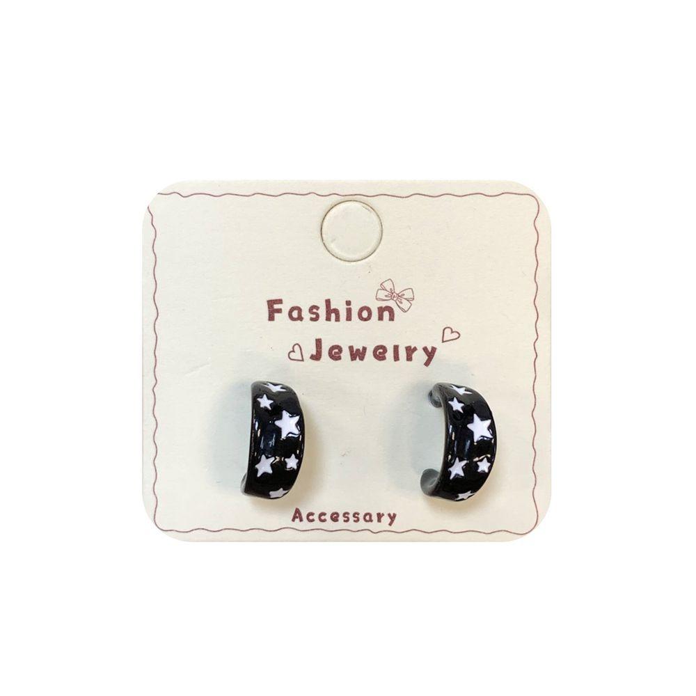 Enamel Drip Oil Star Hoop Earrings Vintage Colorful Dripping Earrings  Party