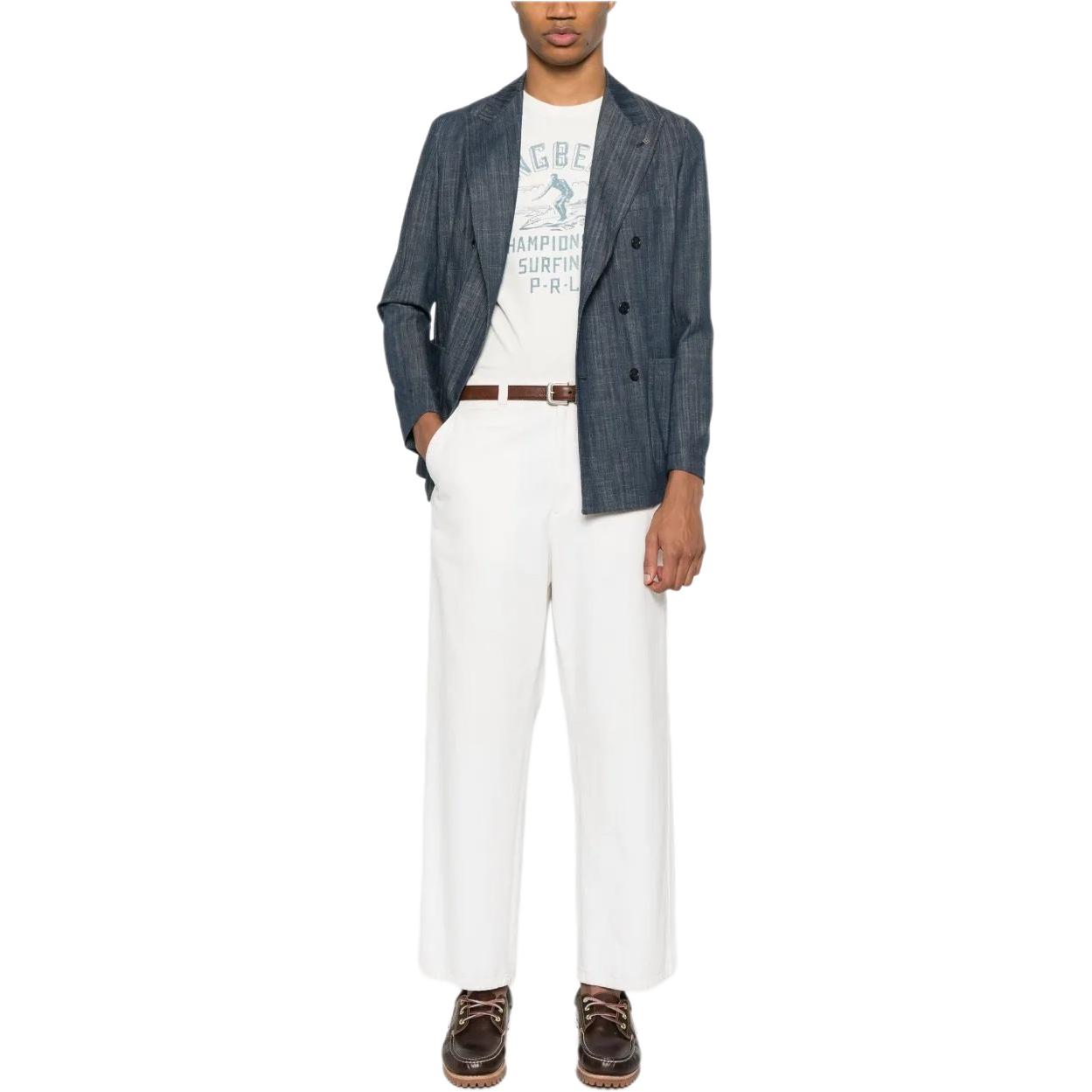 

Мужская футболка с коротким рукавом и круглым вырезом, с принтом букв Polo Ralph Lauren, белая 710966444-001 M