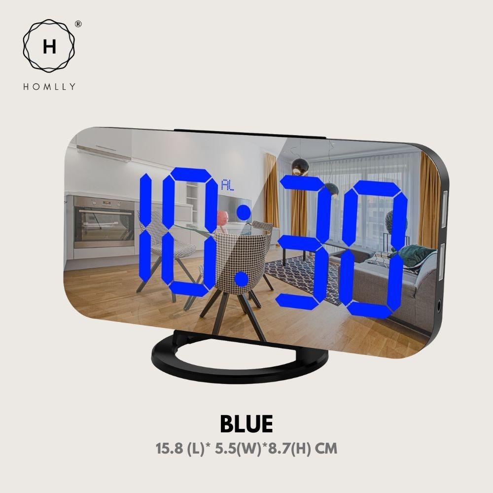 Homlly Bedside Large Digit LED Alarm Clock with 2 USB Charging Port синий
