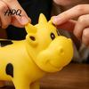 Pinch Resistant Toy Squeaky Cow Squeeze with Realistic Sound Soft TPR Fidget for Stress Rubber Ball Relief & Pranks Cute Farm Animal-Shaped