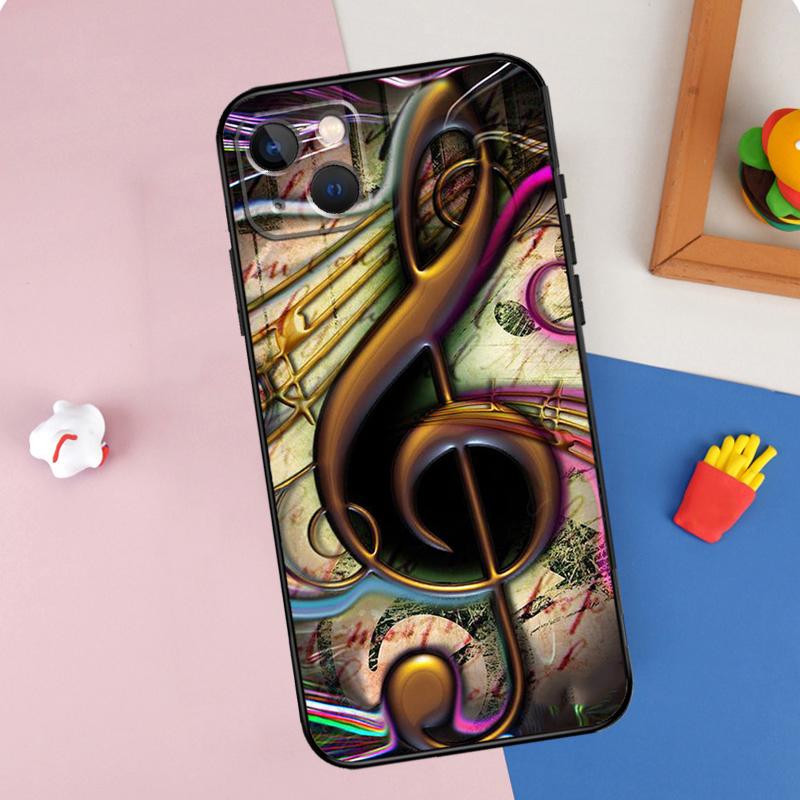 Treble Clef Music Note Phone Case For iPhone 15 Pro Max 11 12 13 14 16 Pro Max Mini XR 16e 15 16 Plus Cover Shell