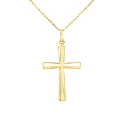 Pendant - LEA &; ARTHUR - Domed Cross - 375 Yellow Gold - Height 2.5cm - Children's Jewelry