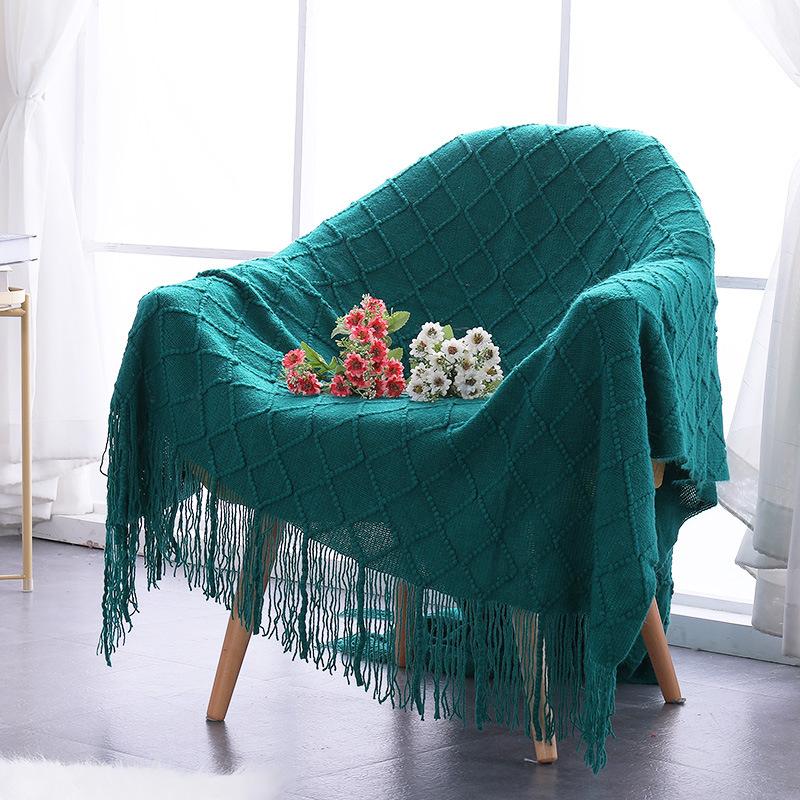 Hotel Bedside Blanket Multi-functional Blanket Nordic Style Simple and Elegant Full Cover Sofa Cover Hotel