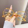 Fashionable Cat Eye Glasses Anti Blue Light HD Flat Lens Full Frame Ultra Light Versatile Eyewear