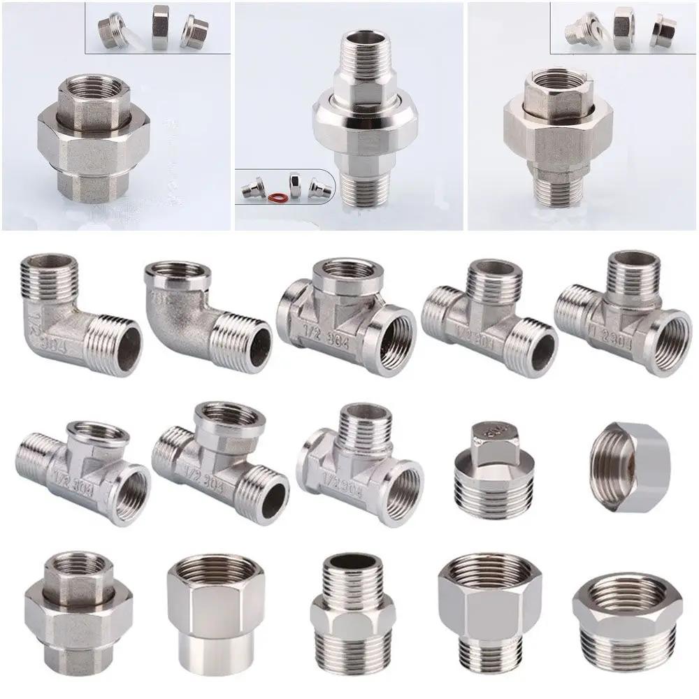 Xiaomi Aço Inoxidável 201 1/2" 3/4" BSP Rosca Macho Fêmea Cotovelo Redutor T Luva Junta de Topo Conexões Hidráulicas