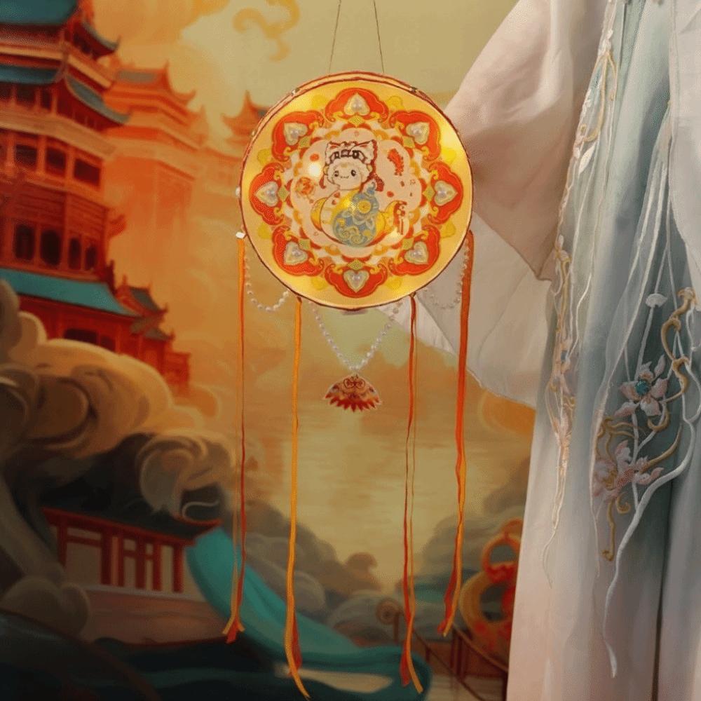 Handmade Chinese DIY Lantern Portable Glow Handheld Lantern  Festival Celebration