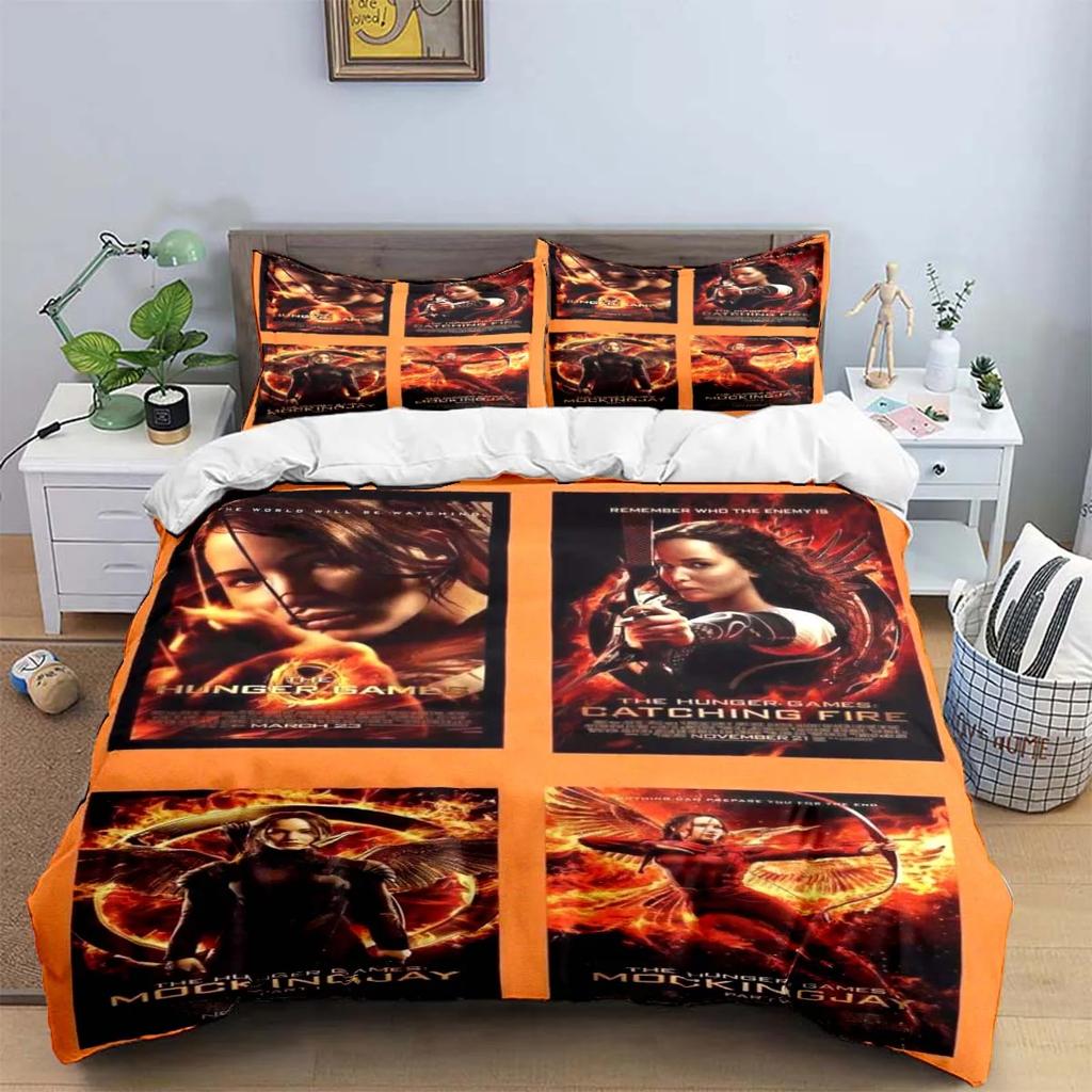 The Hunger Games Anime 3D Digital Printing Bedding Set Duvet Cover Comforter for Kids Youth Girls Boys Gift Home Textiles