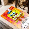 Yellow Spongebob Happiness Area Rug Design for Foyer Dining Room Study room Hallway Anti-slip Rug Decorate Offices