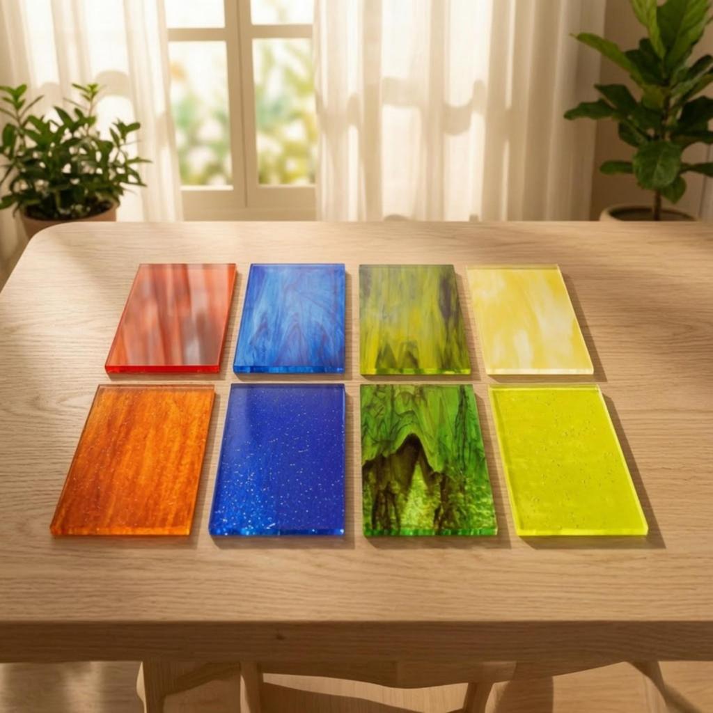 8 Pieces Glass Sheets Easy for Ornament Making, Mosaic Makers