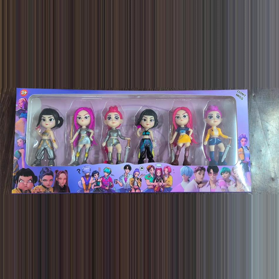 6pcs/Set Kpop Demon Hunters Action Figure Toy Rumi Mira Zoey Figurine Doll For Fans Gift Boxed