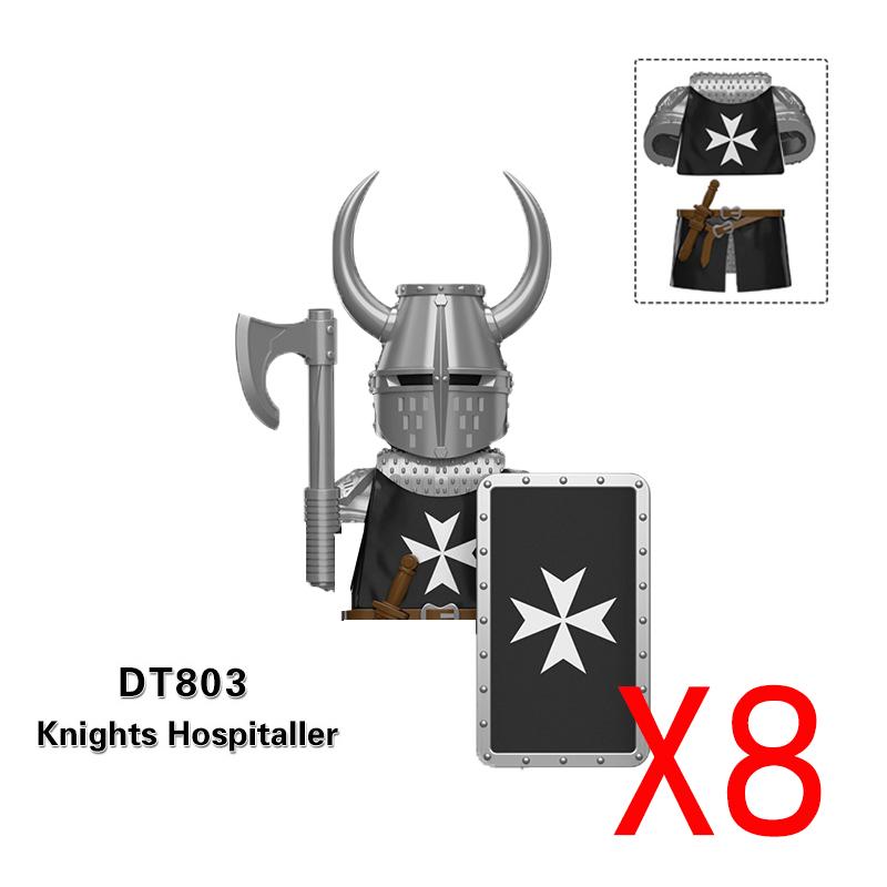 Medieval Military Building Blocks Solider Figures Gifts Weapons Shields Helmets Lionheart Teutonic Knights Militiaman Farmer MOC