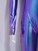 Long Sleeve Front Zip Metallic Footed Bodysuit for Girls Shiny Unitard Jumpsuit Stage Performance Dance Competition