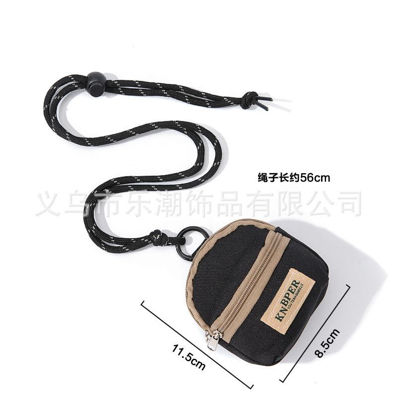 Retro Men's Key Bag Casual Canvas Neck Card Bag Mini Change Bag Women's Mini Hanging Bag