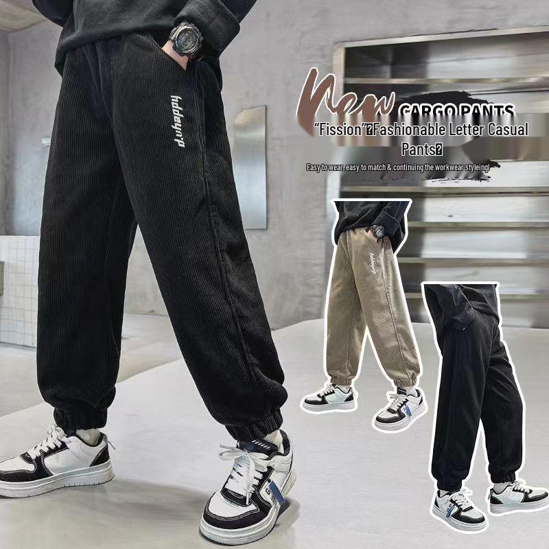 2024 Boys' Autumn Sweatpants: Trendy Spring/Fall Style for Children's Sporty Wear