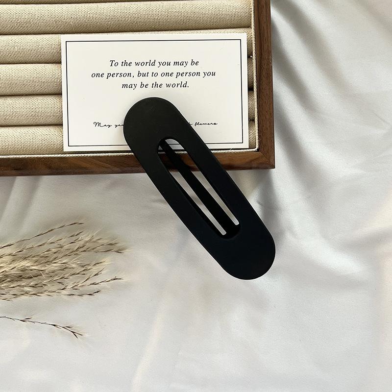 

Однотонный матовый цвет бесшовный для женщин корейский большой BB простой модный зажим для волос для девочек аксессуары для волос one size чёрный