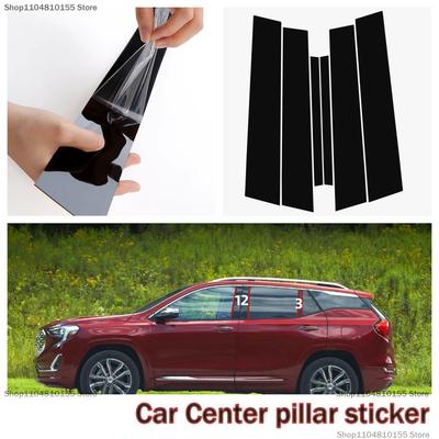 For GMC Terrain Saturn/GMC Acadia Window Decoration Bright Black Center Pillar Sticker 2017-
