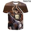 Attack on Titan 3D Pattern T-Shirt for Anime Fans, Stylish Cartoon Tops, Lightweight Polyester Casual Streetwear Clothes
