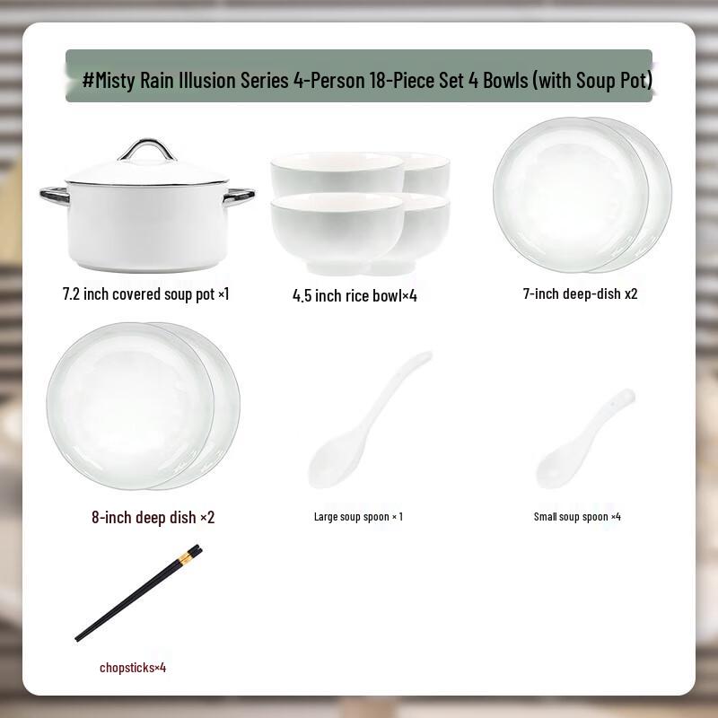 Modu Lan Kaa 18-Piece Nordic Enamel Dinnerware Set