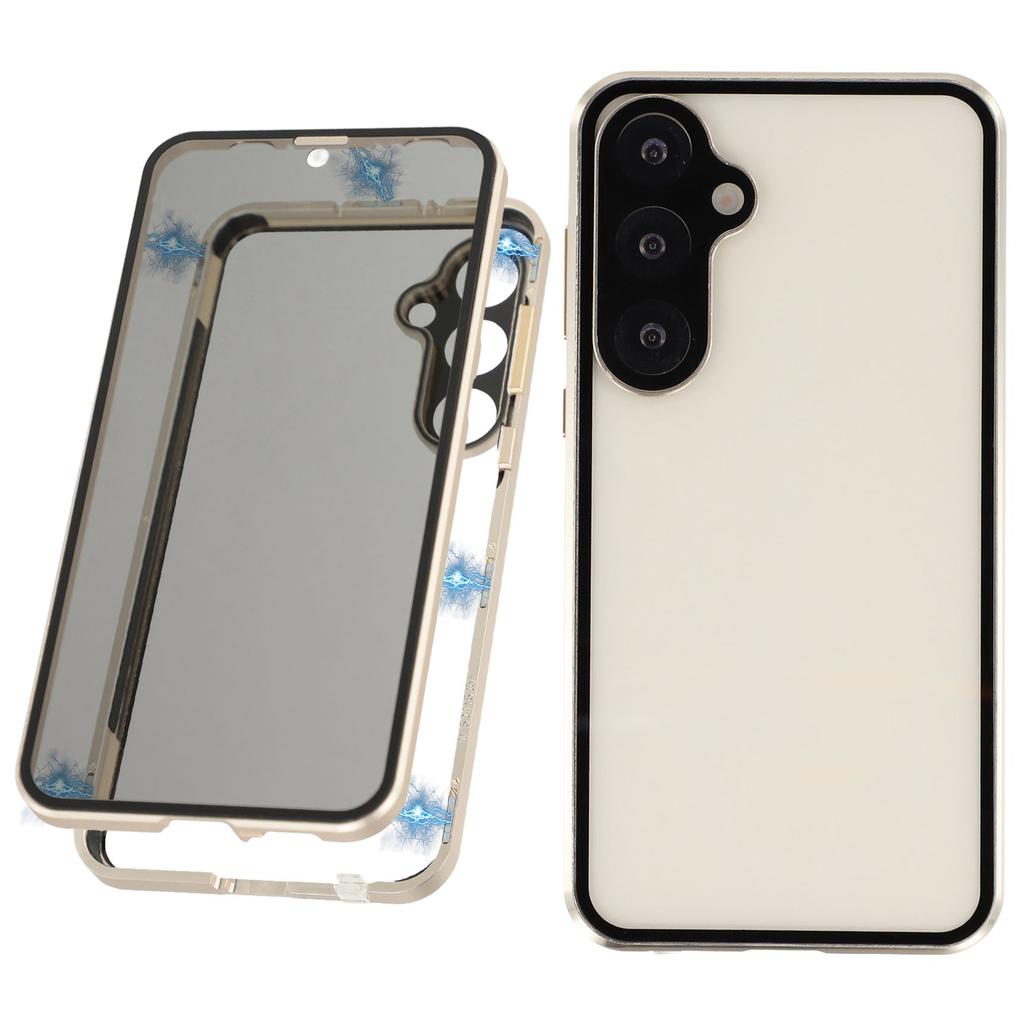 For Samsung Galaxy S25+/S24+ Case with Anti-Spy Screen Protector/Lens Film Tempered Glass Metal Phone Cover Magnetic Clasp