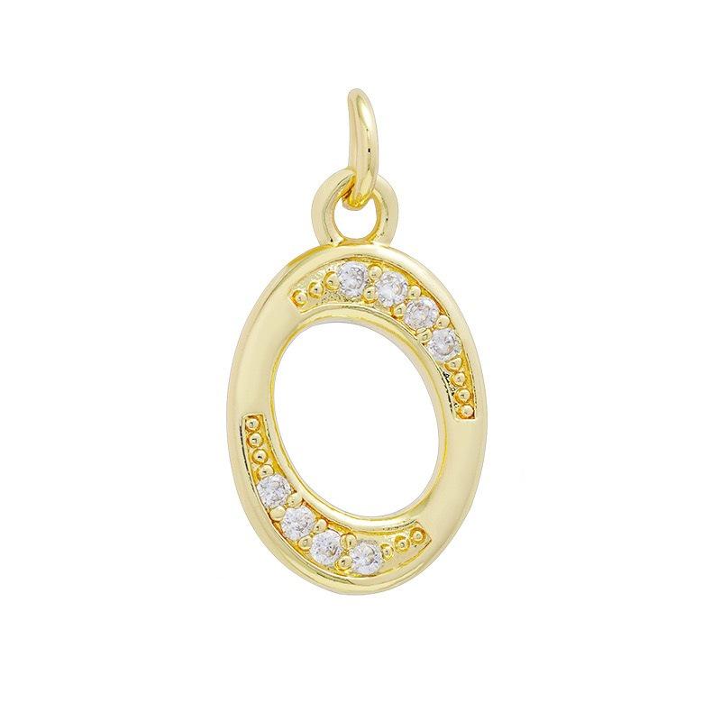 European & American Gold-Plated Copper Zircon Letter Necklace - High-End DIY Jewelry Accessory