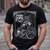 Bedrucktes T Shirt Handmade America S Route 66 Bike Biker Old School Vintage Breathable Casual Streetwear Slightly Soft