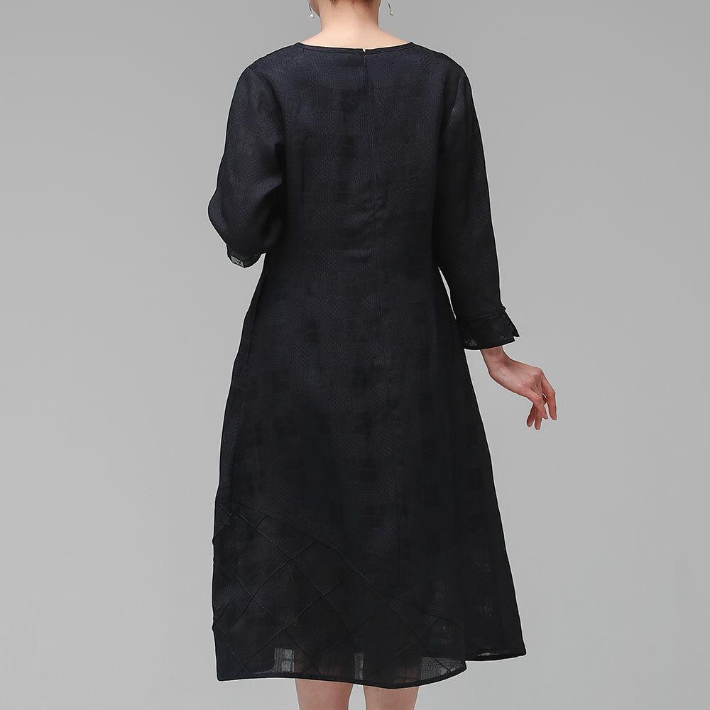 Halanghanbog Natural Deuri Summer Women'S Rayon Dress Navy