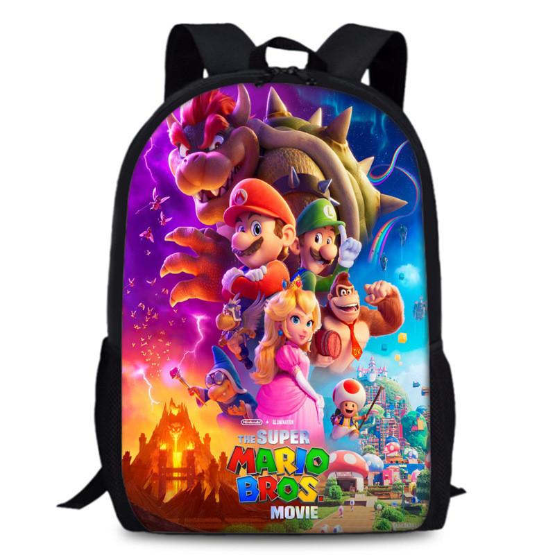 Mario Super Bros School Backpack Large Capacity Oxford Schoolbag Kids Gifts