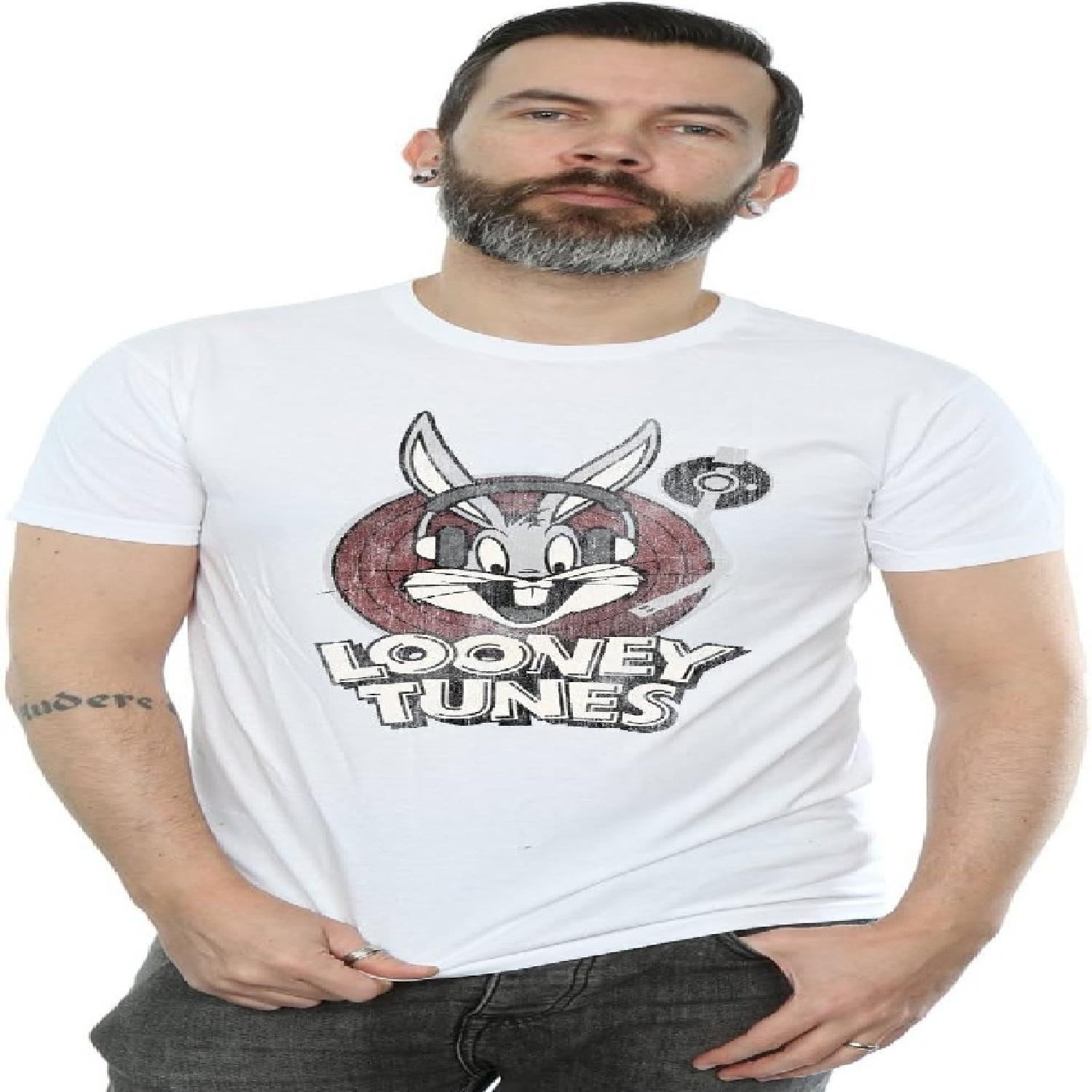 Looney Tunes Men s Bugs Bunny Circle Logo T-Shirt XXXXXL белый