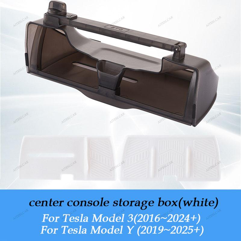 

For Tesla Model 3 Y Highland Juniper 2016-2025 Hidden Screen Storage Magnetic Opening And Closing Hidden Large Space Storage Box белый