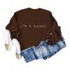 European and American Delight Long Sleeve Round Neck Hoodie 