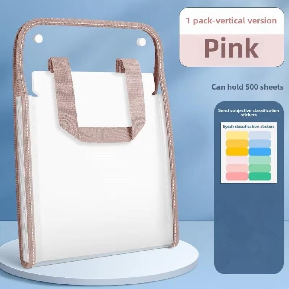 New 13-Pockets Accordion File Folder Flip Design Transparent File Folder Large Capacity Waterproof File Bag For School Office