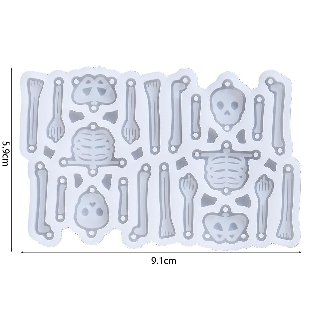 Skeleton Silione Mold Skull Halloween Earrings Pendants Epoxy Resin Mould for DIY Epoxy Resin Pendants Crafts Jewelry Making