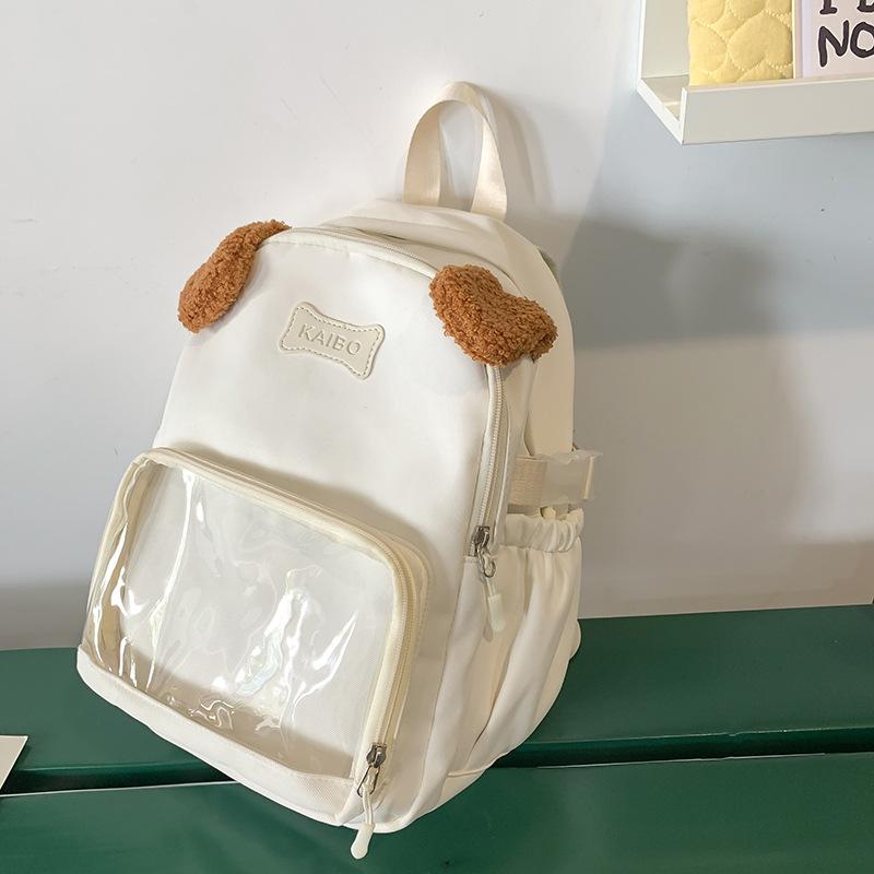 Japanese Two-dimensional Cute Transparent Pain Bag Cute Ins Backpack Middle School Student Schoolbag Women's Casual Backpack