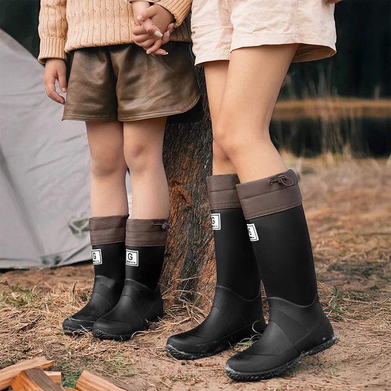 Mode Modische Herren- und Damen-Kurzarm-Regenschuhe Rutschfeste Regenstiefel Fleecegefüttert für Erwachsene Outdoor-Arbeitsschuhe