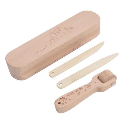 Zestaw do prasowania szwów z drewna bukowego Narzędzie do wygładzania szwów Prasownica do szwów Wałek do szwów i Szpikulec