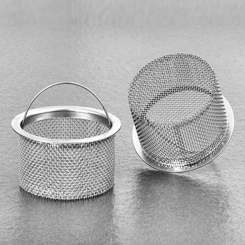 Stainless Steel Bathtub Hair Catcher Stopper Shower Drain Hole Filter With Handle Metal Sink Strainer Floor Drain For Kitchen