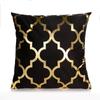 Modern Geometric Gold Bronzing Plants Leaves Cushion Cover Super Quality Polyester Pillow Cover Decorative Pillow for Sofa Chair