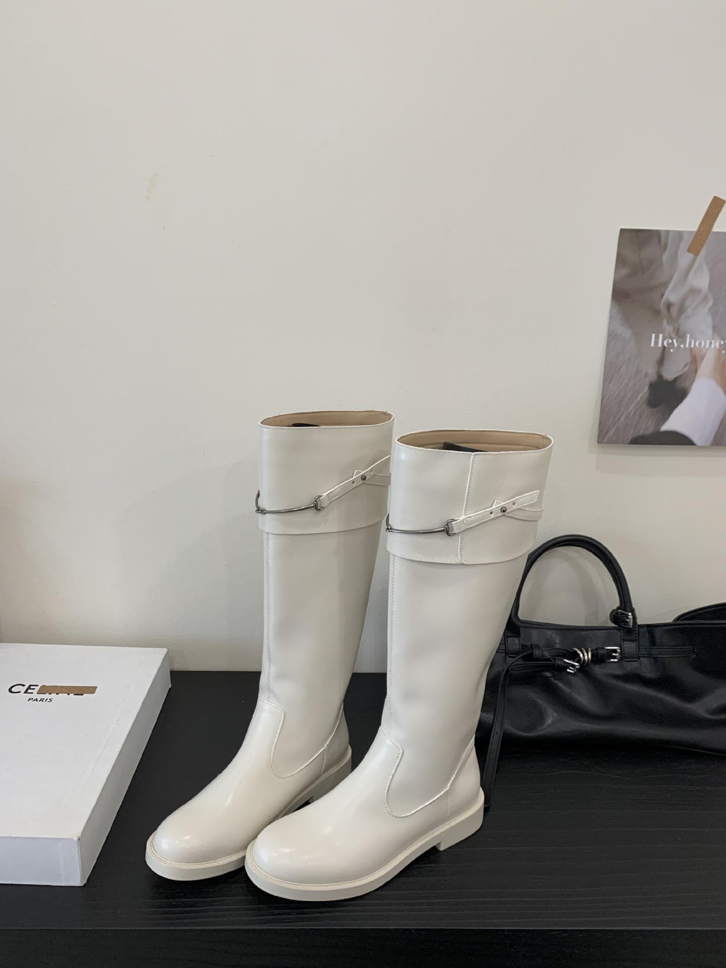 

Niche design knight boots 2025 new thin boots versatile square head flat bottom high tube fashion single boots women 39 абрикосовый