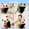 Plush Panda Toy With Bamboo And Tree Stump Design For Kids And Giftgiving