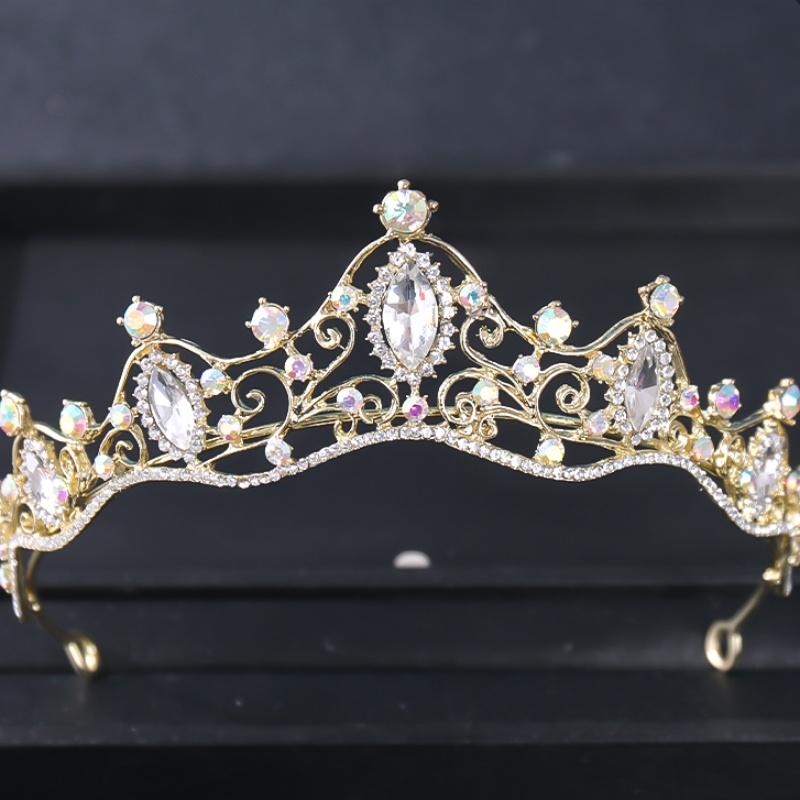 Baroque Crystal Tiaras And Crowns For Women Bride Rhinestone Prom Diadem Bridal Wedding Hair Accessories Jewelry Crown Tiara