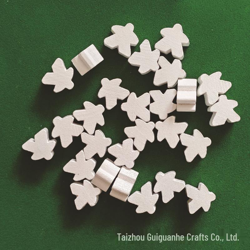 

Красочные деревянные миплы - игровые токены для Каркассона - Мультяшные шахматные фигуры 16x16x10mm белый